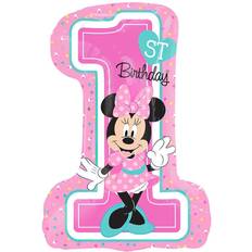 Birthdays Foil Balloons Amscan Minnie 1st Birthday Super Shape Balloon