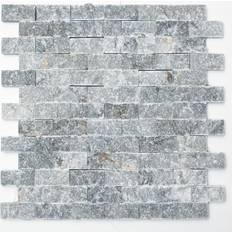 Nero fliser og klinker HUH Mosaik Natursten Splitface Nero Marble 3D Pris Per Ark