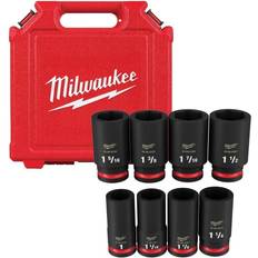 Milwaukee SHOCKWAVE Impact Duty 3/4" Drive SAE Deep 6 Point Socket Set, 8pc Socket Bit