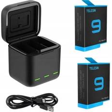Gopro hero 10 batteri Telesin 3-Slot Charger Box for GoPro Hero 9 10 11 12 2 Batteries