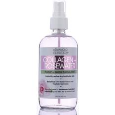 Hyaluronsyror Ansiktsmists Advanced Clinicals Collagen + Rosewater, Pump + Glow Facial Mist