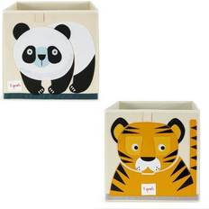 Beige Chests 3 Sprouts Fabric Cube Box Bin Panda Bear