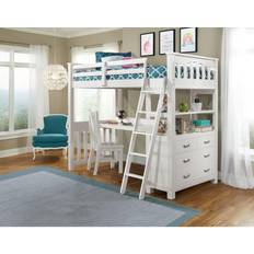 Children's Beds Hillsdale Furniture Highlands White Twin Loft Bed With Desk Chair