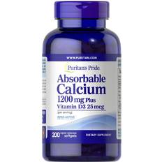 Puritan's Pride Absorbable Calcium with Vitamin D 3 1000iu Softgels, 1200