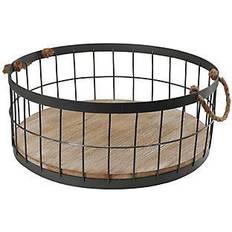 Puleo International Wire Baskets with Wooded Base & Handles, 2ct. Basket