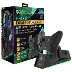 Batteries & Charging Stations Ghost Gear GGI80039 Xbox Series X Dual Controller Charge Station and Headphone Stand, Black