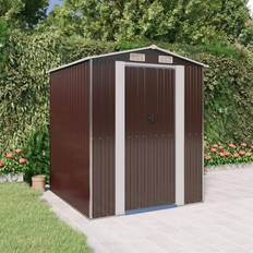 vidaXL Garden Shed Dark Brown 192x191x223 Galvanised Steel - Brown