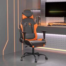 Hauteur d'Assise Réglable Chaises de jeu vente vidaXL Chaise de jeu de massage et repose-pied Noir&Orange Similicuir