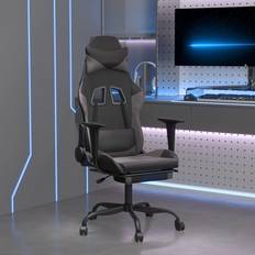 vidaXL Silla Gaming De Masaje Y Reposapiés Cuero Sintético Negro Gris