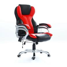 6 Point Massage Office Chair MC8074 Black and Red