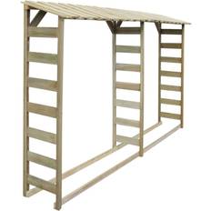 Abris de Bois de Chauffage vidaXL Double Abri De Stockage Du Bois 300 x 44 x 176 cm Pin Imprégné