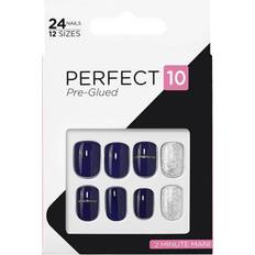 Elegant Touch Perfect 10 False Nails Pre Glued & Coloured Night Life 24 Pieces