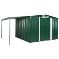 Dependances vidaXL Capanno Giardino Porte Scorrevoli Verde 386x259x178 cm Acciaio (Superficie edificio )