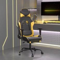 vidaXL Sedia da Gaming Massaggiante Poggiapiedi Nero e Oro Similpelle