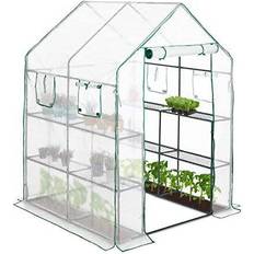 Relaxdays Walk-In Greenhouse, 4 Windows, 2 Support Tomato