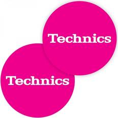 Rosa Skivspelare Technics Slipmat 60654 Simple T5:White on Pink