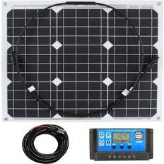 Solar Panels Lowenergie 30w Flexi Solar Panel Photo-voltaic for boat caravan home in white Kit 1