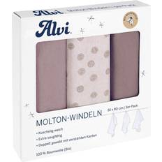 Makuupussit Alvi Molton vaipat 3-pack Curly Dots 80 x 80 cm (kihara)