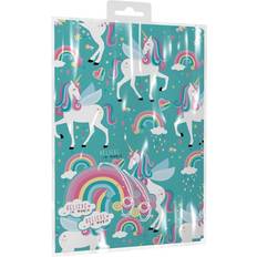 Birthdays Gift Wrapping Papers The Home Fusion Company 2 Sheets of Unicorn Birthday Gift Wrap Wrapping Paper and Gift Tags