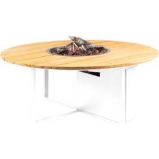 Cosi Fires Vuurhaard Cosiloft 120 Round White Frame Teak Top