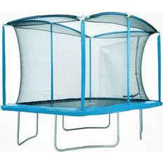 Trampolines Moxie Rectangular Outdoor Trampoline Set with Premium Safety Enclosure Cyan Blue