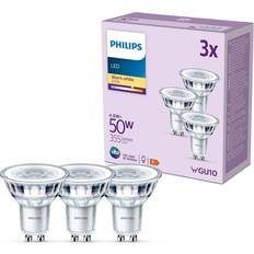 Philips GU10 Bombillas Philips 4,6W 355lm 827 transparente 36 3 ud