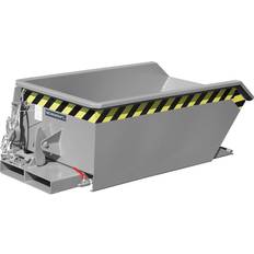 Sicherheit für Kinder EUROKRAFTpro Mini tilting skip for metal swarf, low overall height, capacity 0.23 mÂ³ grey RAL 7005