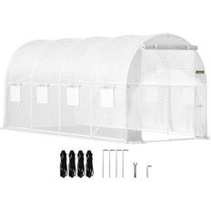 Greenhouses VEVOR Walk-in Tunnel Greenhouse 15x7ft Stainless Steel Plastic