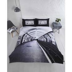 Rapport London Platform Duvet Cover Black, White