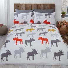 Textiles Rapport Ochre/Multicoloured, King Moose Duvet Cover Red, Orange, Yellow, Grey