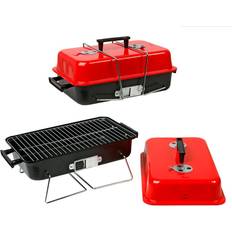 Bac à graisse Barbecues au Charbon de Bois BigBuy Outdoor Barbecue Portable 43 x 25 x 23 cm Rouge/Noir