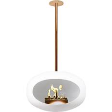 Le Feu White Sky Bioethanol Fire Rose Gold Bioethanol Fireplace, 120cm