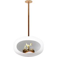White Sky Bioethanol Fire Rose Gold Bioethanol Fireplace, 120cm