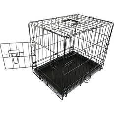 FoxHunter 18 inch Pet Dog Crate Folding With Door Tray