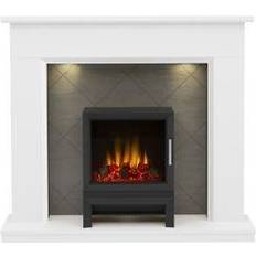 Be Modern Nightingale White, Grey & Black Textured Stone Effect Stove Suite