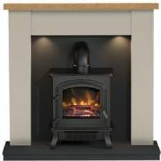 Electric stove suite Be Modern Attley Black Stone Effect Stove Suite