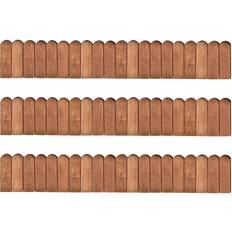 vidaXL Rollos De Borde De Jardín 3 Uds Madera Pino Impregnada 120 cm - Marrón