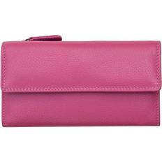 Pink Primehide Large Leather Purse Wallet - RFID Blocking - Verona Collection