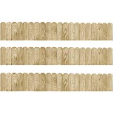 vidaXL Rollos De Borde De Jardín 3 Uds Madera Pino Impregnada 120 cm