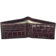 Aspinal of London Brown Crocodile Print Billfold Coin Wallet