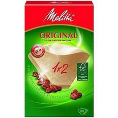 Koffiefilters Melitta ORIGINAL 1x2 Koffiefilters Bruin Pak van 80