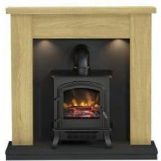 Fireplaces Be Modern Attley Black Oak Effect Stove Suite