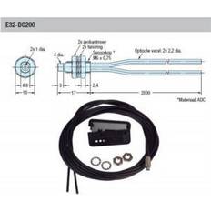 Omron Fiberoptisk sensor, diffus, M6, 2m kabel E32-DC200 CHN