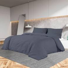 Migliori_valutati Biancheria da Letto vidaXL Set Antracite 140x200 cm In Microfibra Leggera Copripiumino Grigio (200x140cm)