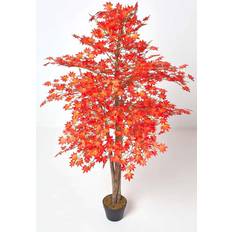 Red Artificial Plants Homescapes Red Maple Tree Artificial Plant with Pot, Red Artificial Plant