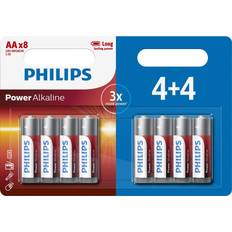 Philips Power Alkaline Long Lasting Power Batteries, AAx8 Phillips
