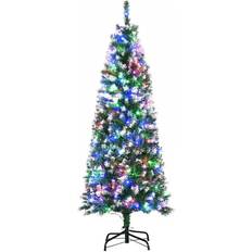 Decorative Items Homcom Prelit Pencil Artificial Slim Green Christmas Tree 152.4cm