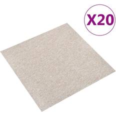 VidaXL Golv vidaXL Carpet Floor Tiles 20 pcs 5 mÂ² 50x50 cm Light Beige