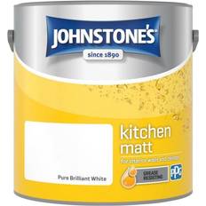 White matt emulsion Johnstones Kitchen Matt Wall Paint Pure Brilliant White 2.5L