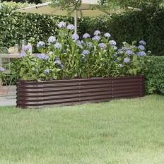 vidaXL Plantekasse 224 x 40 x 36 cm Pulverlakeret Stål Brun Krukke